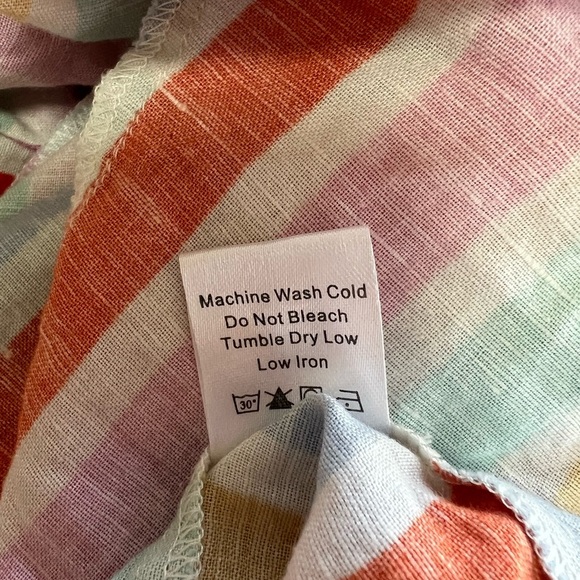 Tuckernuck Callahan Rainbow Stripe Shirtdress in Multi Color, size S - Picture 9 of 10